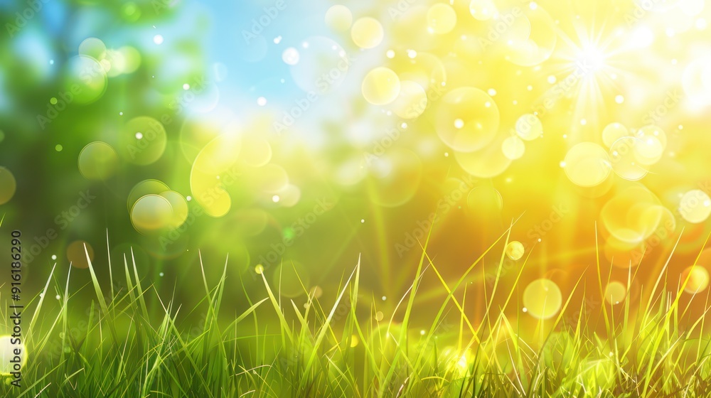 Obraz premium Summer Meadow Sun Rays