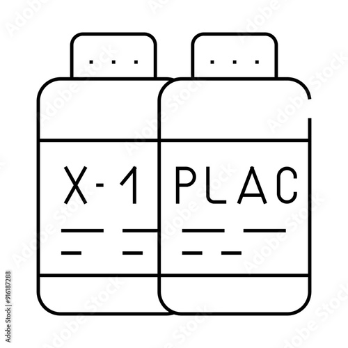 test samples of vaccine and placebo line icon vector. test samples of vaccine and placebo sign. isolated contour symbol black illustration