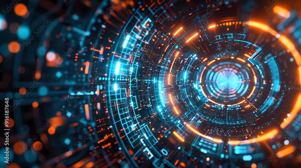 Sci-fi future, exploration of the digital world Sci-fi future, exploration of the digital world