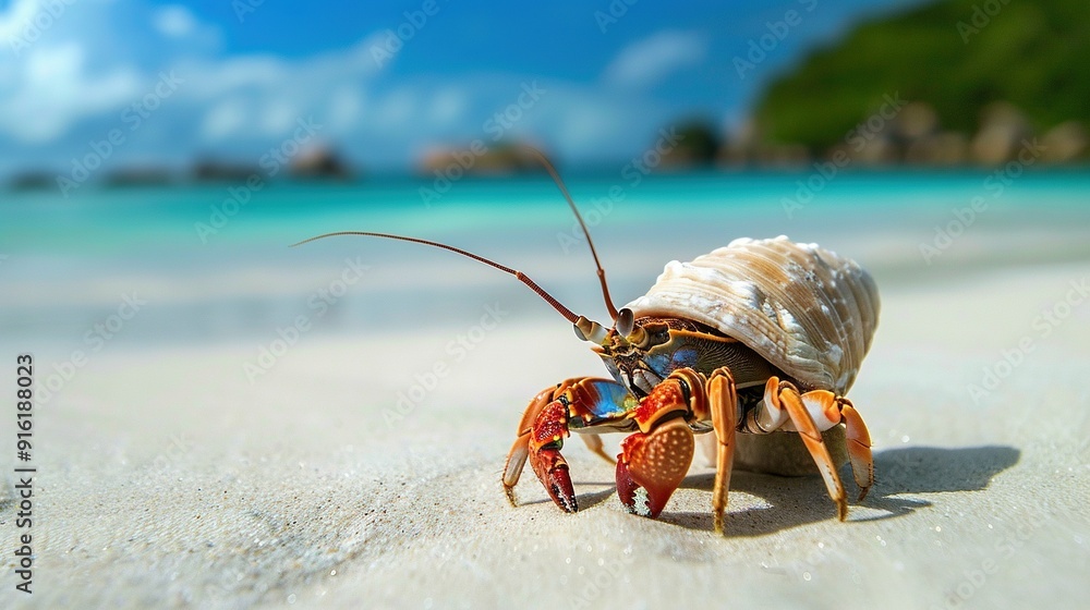 Hermit Crab on a Tropical Beach Hermit Crab on a Tropical Beach
