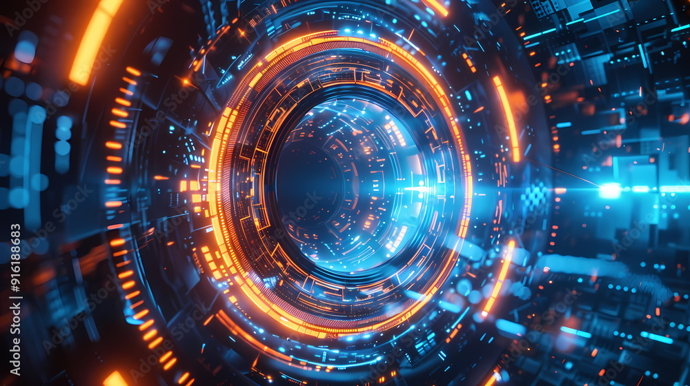 Sci-fi future, exploration of the digital world Sci-fi future, exploration of the digital world
