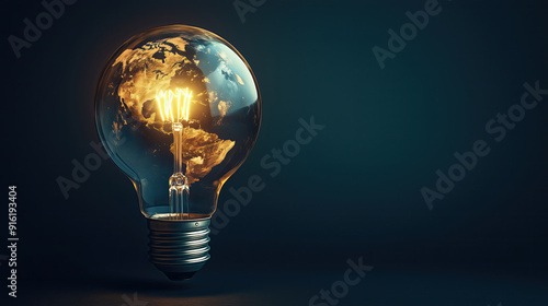 Earth light bulb. Saving energy