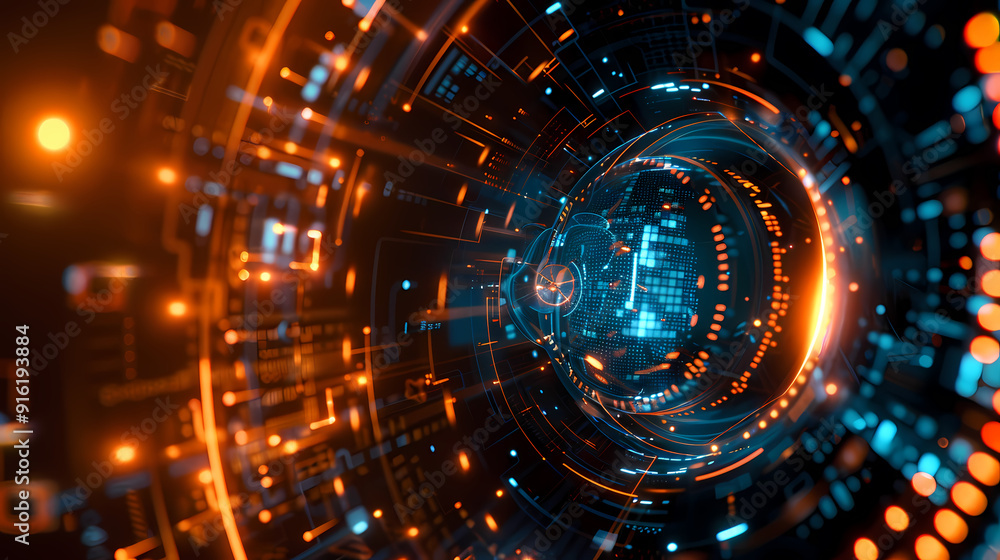 Sci-fi future, exploration of the digital world Sci-fi future, exploration of the digital world