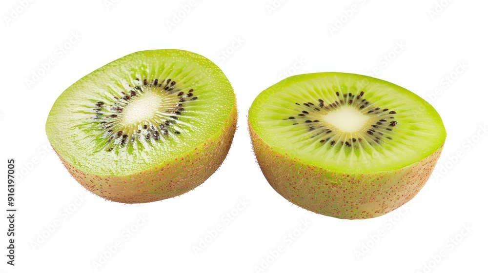 Two Halves of a Fresh Kiwi