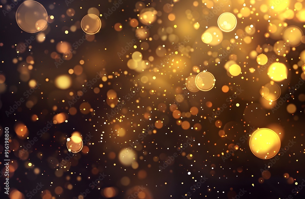 F sighet background with a golden light effect, bokeh and glitter on a ...