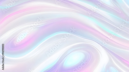 Holographic background seamless trendy iridescent light foil texture. Soft holographic pastel unicorn marble background pattern. Modern pearlescent blurry abstract swirl illustration. 