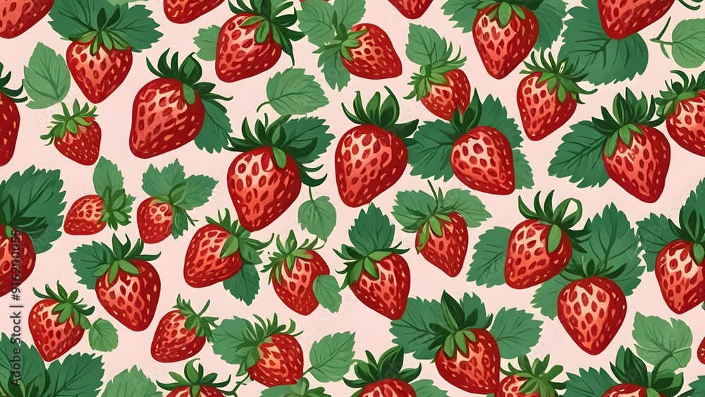 Seamless strawberry background