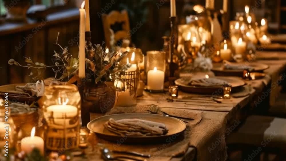candlelit dining table with elegant decor candlelit dining table with elegant decor