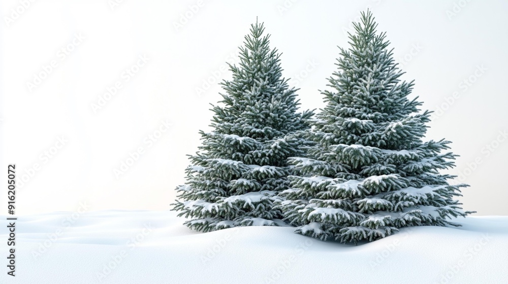 White Background with Cute Christmas Tree, Cheerful Holiday Design - Generative AI White Background with Cute Christmas Tree, Cheerful Holiday Design - Generative AI