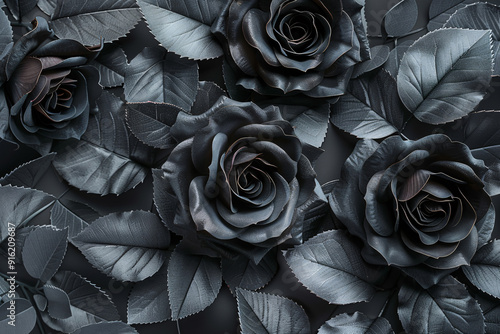 Black roses wallpaper elegant gothic style