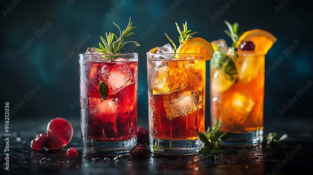 Crystal clear glasses filled with vibrant red cocktail, icy cola, and lime-kissed elixir Crystal clear glasses filled with vibrant red cocktail, icy cola, and lime-kissed elixir