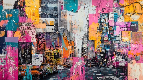 Wallpaper Mural Colorful graffiti art explodes in textured patterns across weathered urban wall Torontodigital.ca