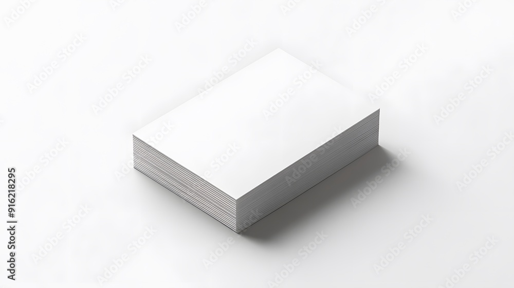 Minimalist white business card mockup displayed on a simple, clean white background Minimalist white business card mockup displayed on a simple, clean white background