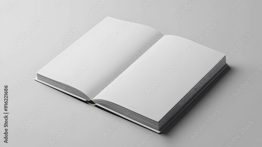 White notebook mockup on a neutral grey background, emphasizing simplicity and elegance White notebook mockup on a neutral grey background, emphasizing simplicity and elegance