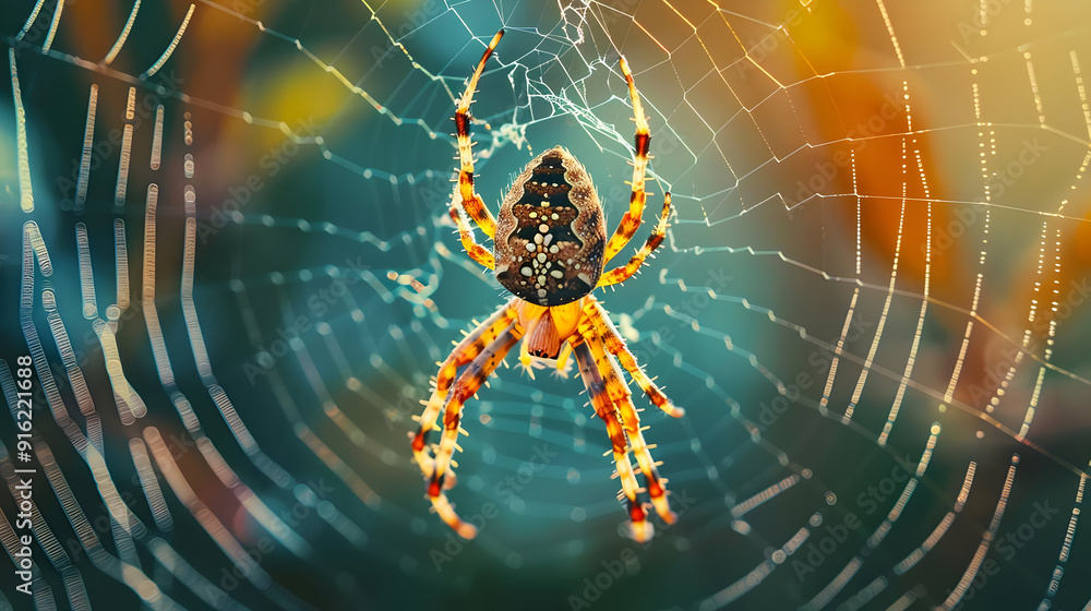Spider in a Web, Macro Photography Spider in a Web, Macro Photography