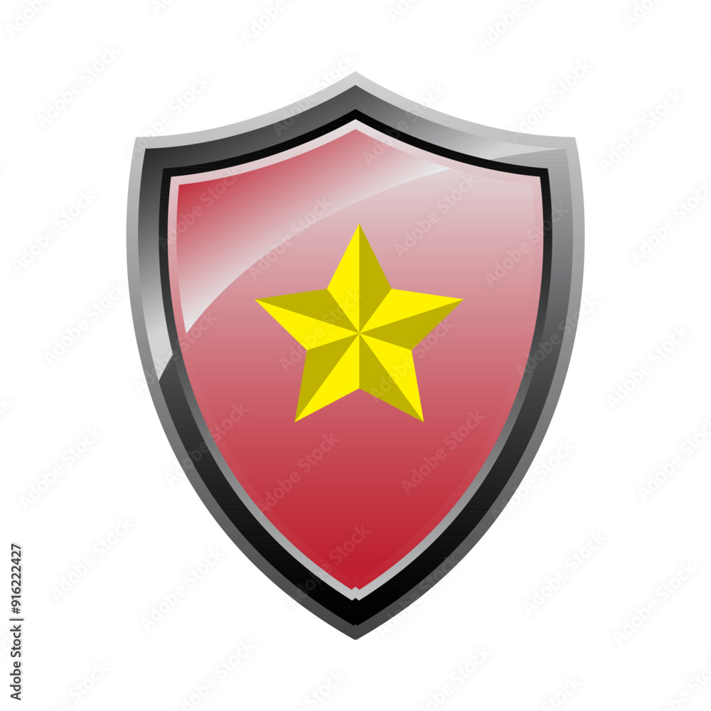 Shield and star icon template Shield and star icon template