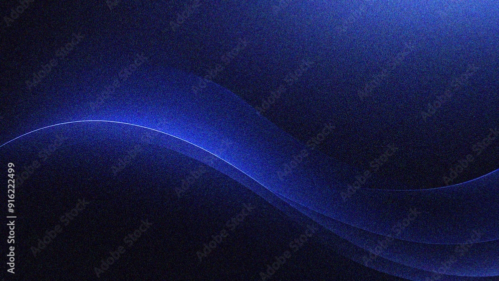 Obraz premium blue abstract gradient background grain texture effect dark vibrant color flow wave copy space