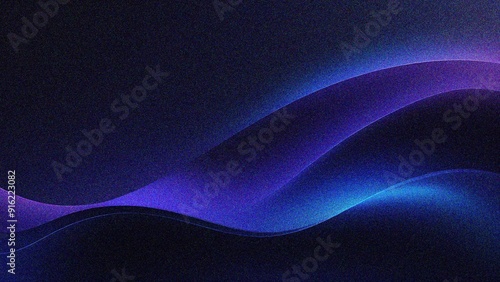 blue abstract gradient background grain texture effect dark vibrant color flow wave copy space