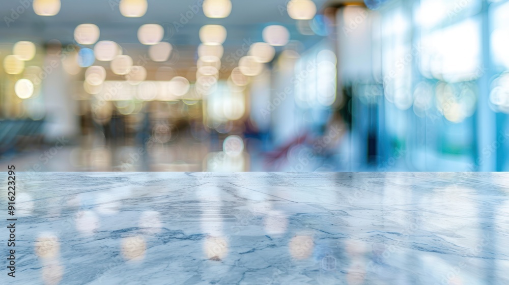 Fototapeta premium Marble Tabletop with Blurred Background