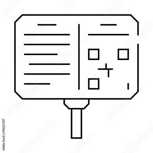 annotation plate museum exhibit line icon vector. annotation plate museum exhibit sign. isolated contour symbol black illustration