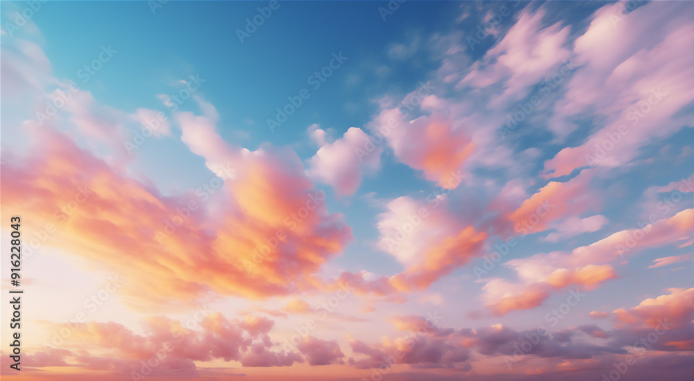 Naklejka premium Sunset sky with beautiful dramatic clouds version 99