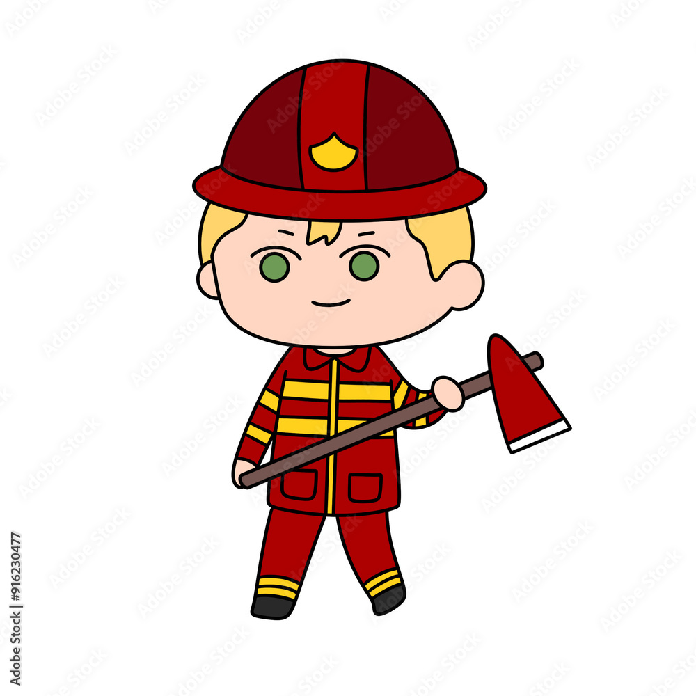 A cartoonish drawing of a young man in a red A cartoonish drawing of a young man in a red