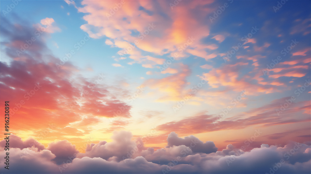 Obraz premium Sunset sky with beautiful dramatic clouds version 73