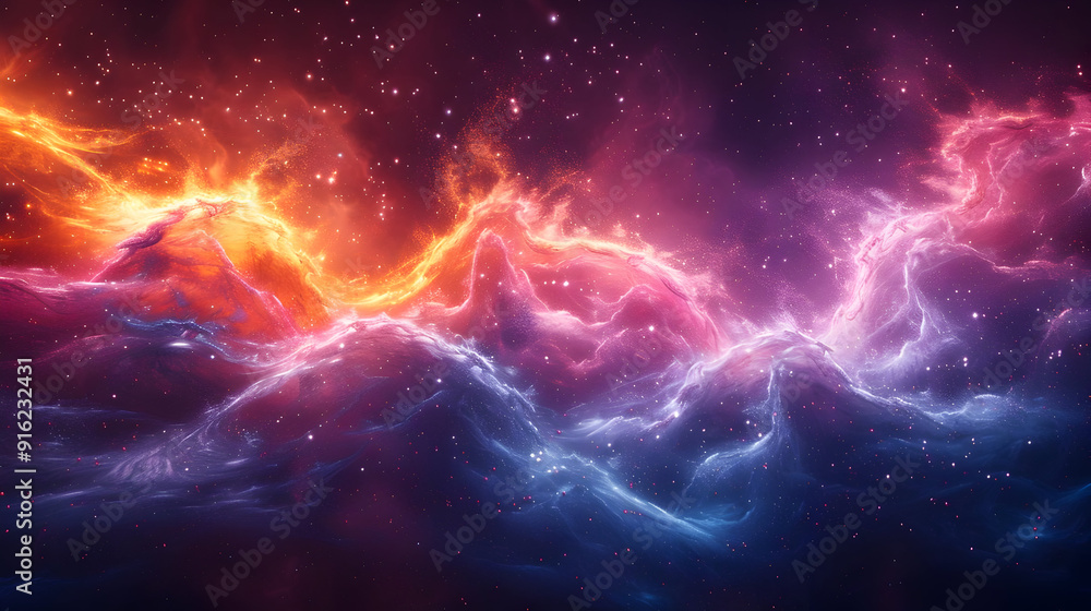 Abstract Nebula Background with Orange and Blue Hues Abstract Nebula Background with Orange and Blue Hues