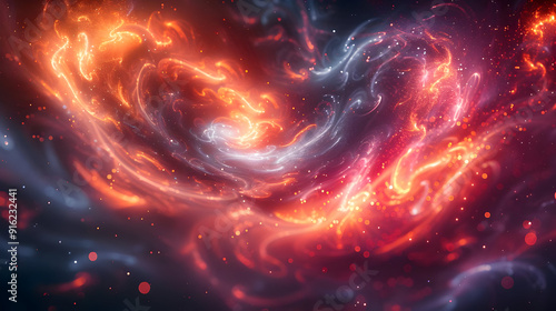 Abstract Background with Swirling Red and Blue Light