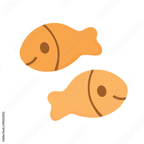 Gold fish cracker icon clipart avatar logtotype isolated vector illustration