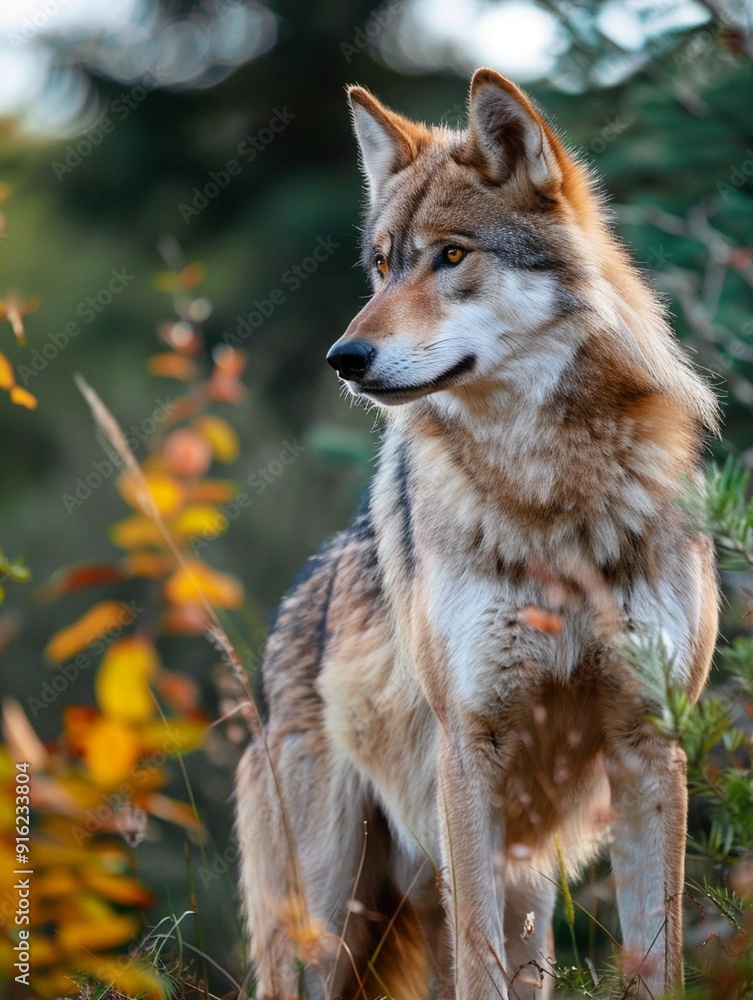 Fototapeta premium Majestic Coyote in Natural Habitat: Wildlife Photography