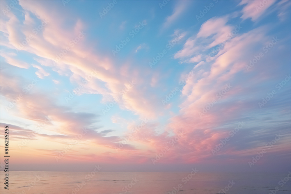 Fototapeta premium Sunset sky with beautiful dramatic clouds version 35