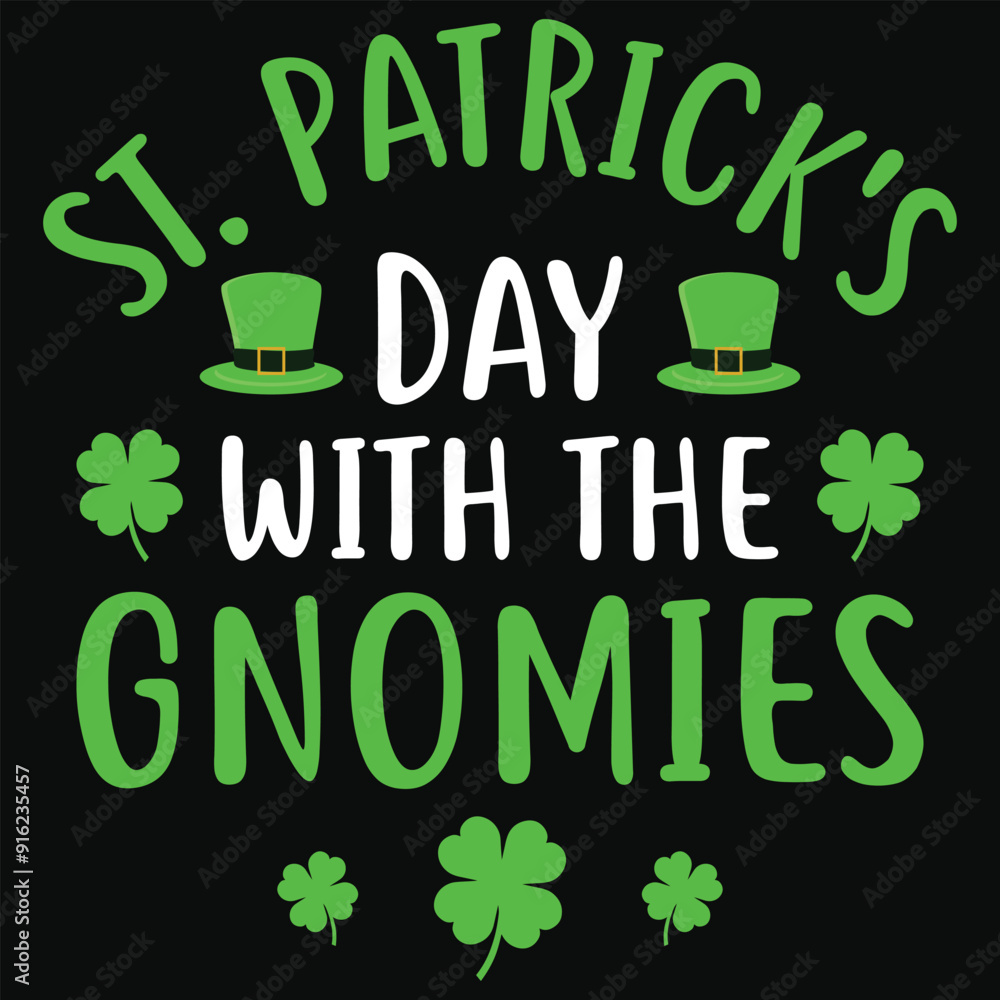 Fototapeta premium St. Patrick's day with the gnomies irish st. Patrick day or irish celebrate day typography or graphics tshirt design