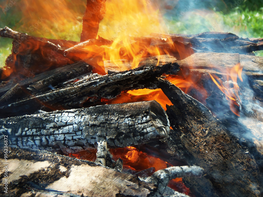 Intense flames glowing with heat Intense flames glowing with heat