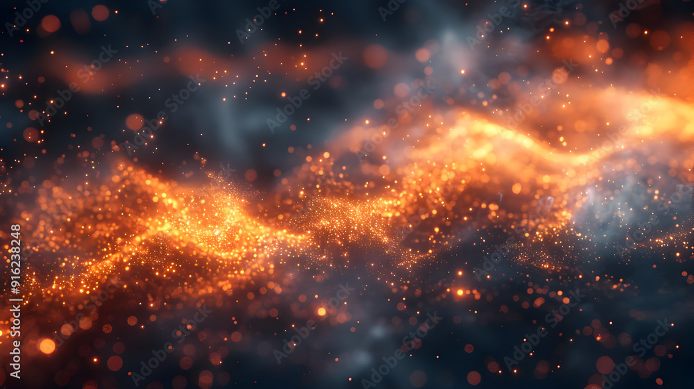 Fototapeta premium Abstract Background with Glowing Particles and Swirls