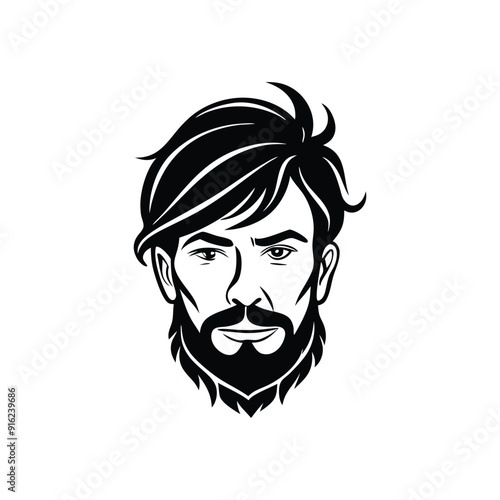 Angry young man cartoon portrait with scary expression