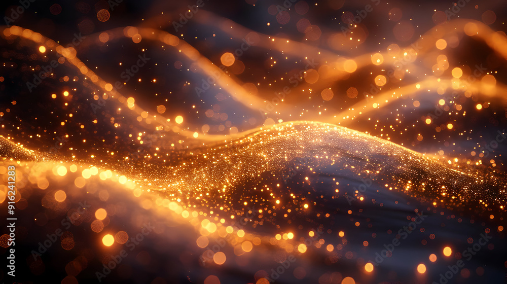 Abstract Gold Glitter Background with Bokeh Lights Abstract Gold Glitter Background with Bokeh Lights