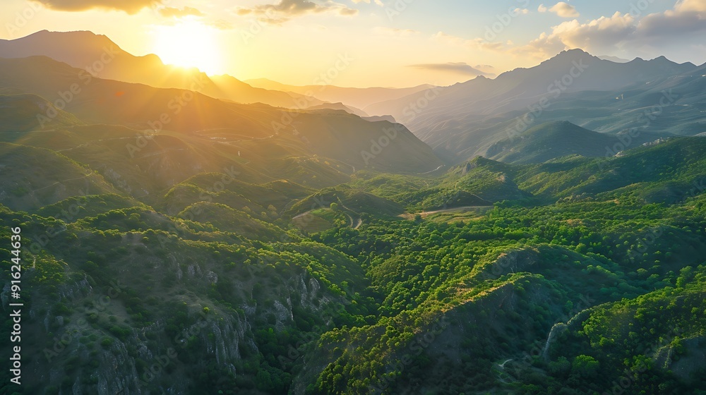 Fototapeta premium Sunset over Rolling Hills