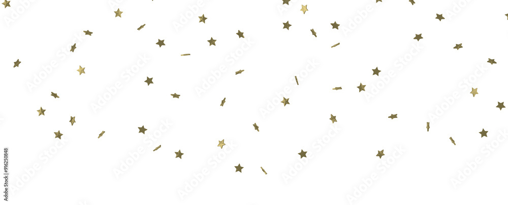 Fototapeta premium Celestial Splendor Unveiled: 3D Gold Stars Rain Illustration Enchants