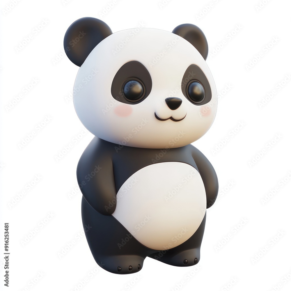 Naklejka premium Adorable Cartoon Panda