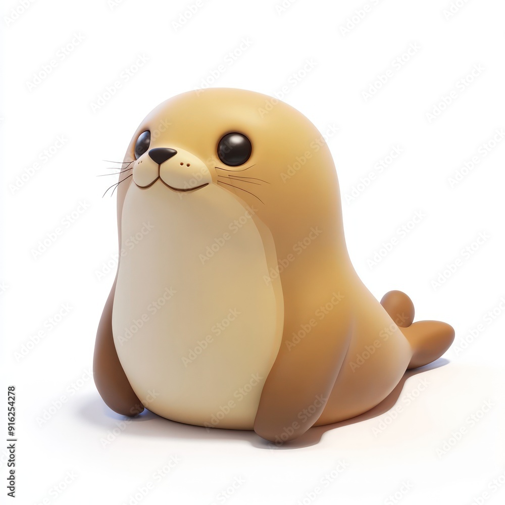 Cute Seal Cartoon 3D Render Cute Seal Cartoon 3D Render