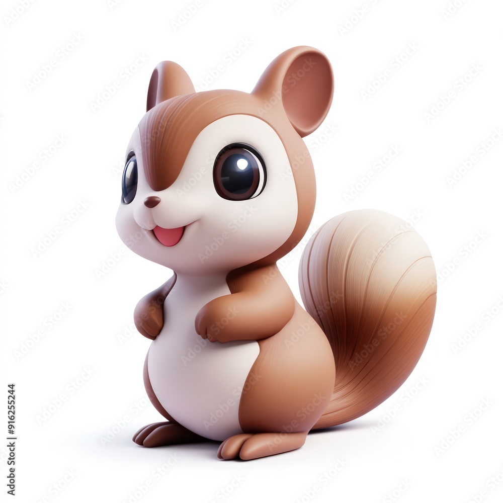 Naklejka premium Cute Cartoon Squirrel