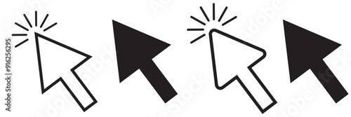 Click icon set. pointer arrow icon. cursor icon vector