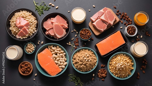  a variety of raw ingredients for making pet food,