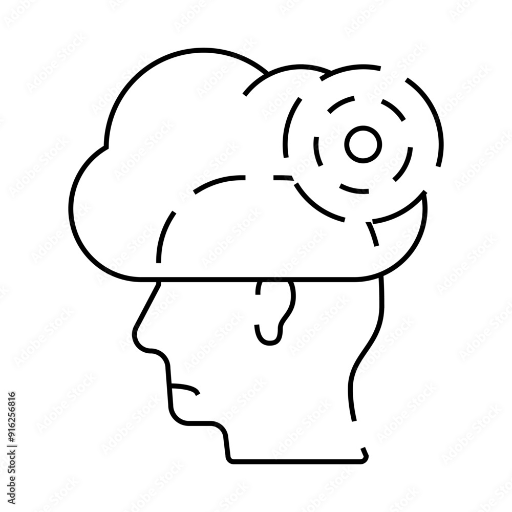 fog and disorentation human line icon vector. fog and disorentation human sign. isolated contour symbol black illustration fog and disorentation human line icon vector. fog and disorentation human sign. isolated contour symbol black illustration