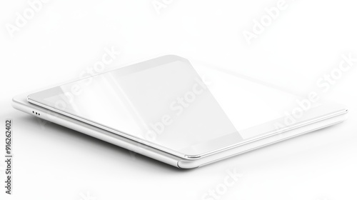 White Tablet on White Background