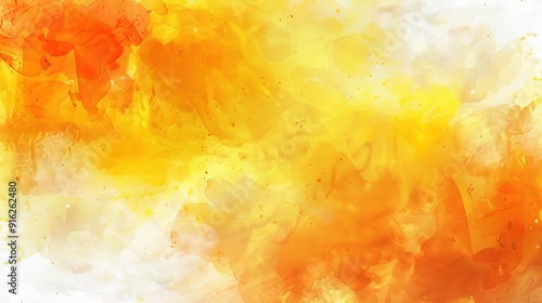 Stunning Abstract Watercolor Art with Warm Orange and Yellow Tones, Featuring Soft Brushstrokes and Vintage Aesthetics, Ideal for Digital Canvas and High-Resolution Prints photo