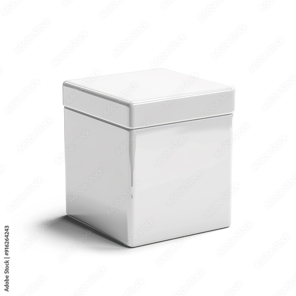 White Square Box with a Shadow on a White Background. White Square Box with a Shadow on a White Background.