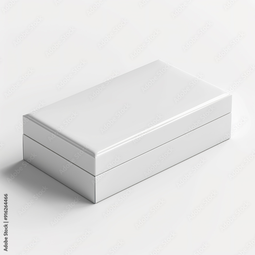 White rectangular box with a shadow on a white background. White rectangular box with a shadow on a white background.