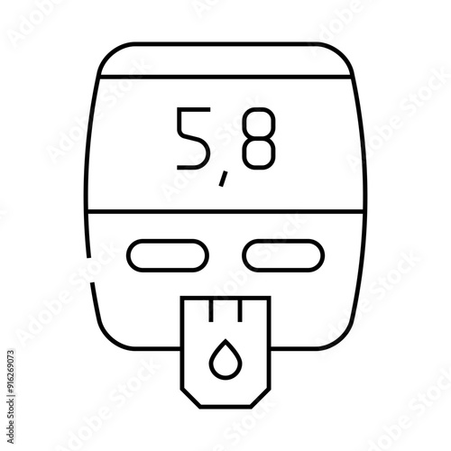 blood glucose meter device line icon vector. blood glucose meter device sign. isolated contour symbol black illustration